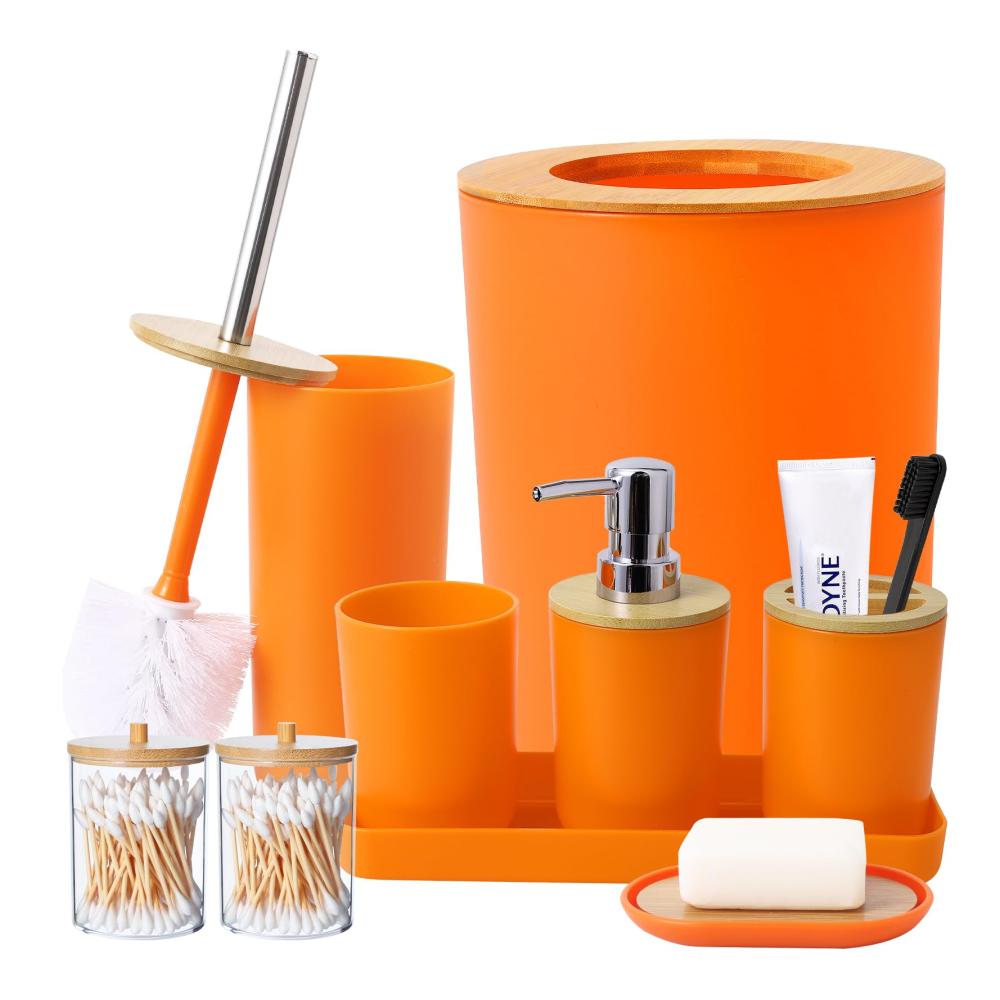 Orange Bathroom Accessories Set